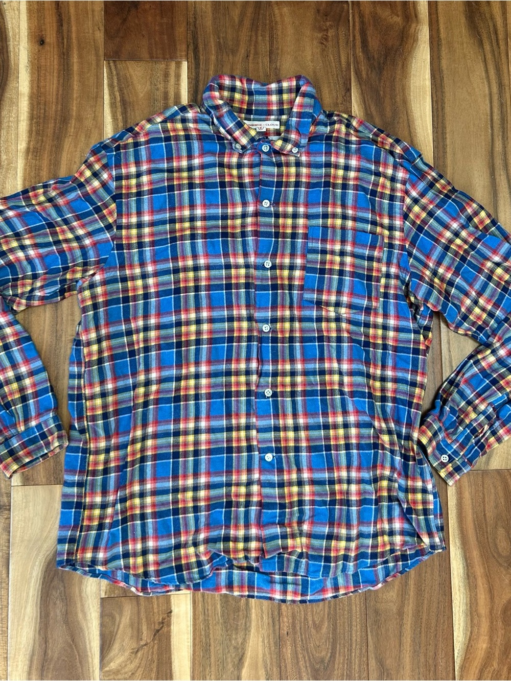 Sunshine + Cloud Canclini Flannel Shirt Size 2 Blue Plaid Japan